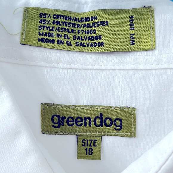 NWOT Greendog White Button Up Shirt - Youth 18 - Picture 3 of 3